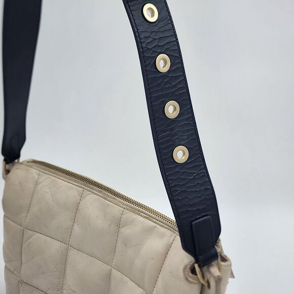 AllSaints Sheringham Quilted Leather White Shoulder Bag - Picture 9 of 15
